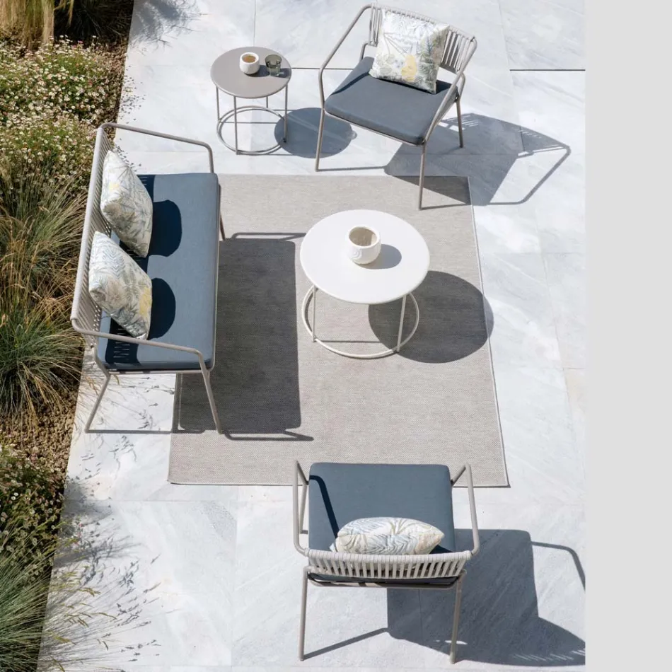 Poltrona Bassa per il Giardino con Cuscino Incluso Made in Italy - Prato Viadurini