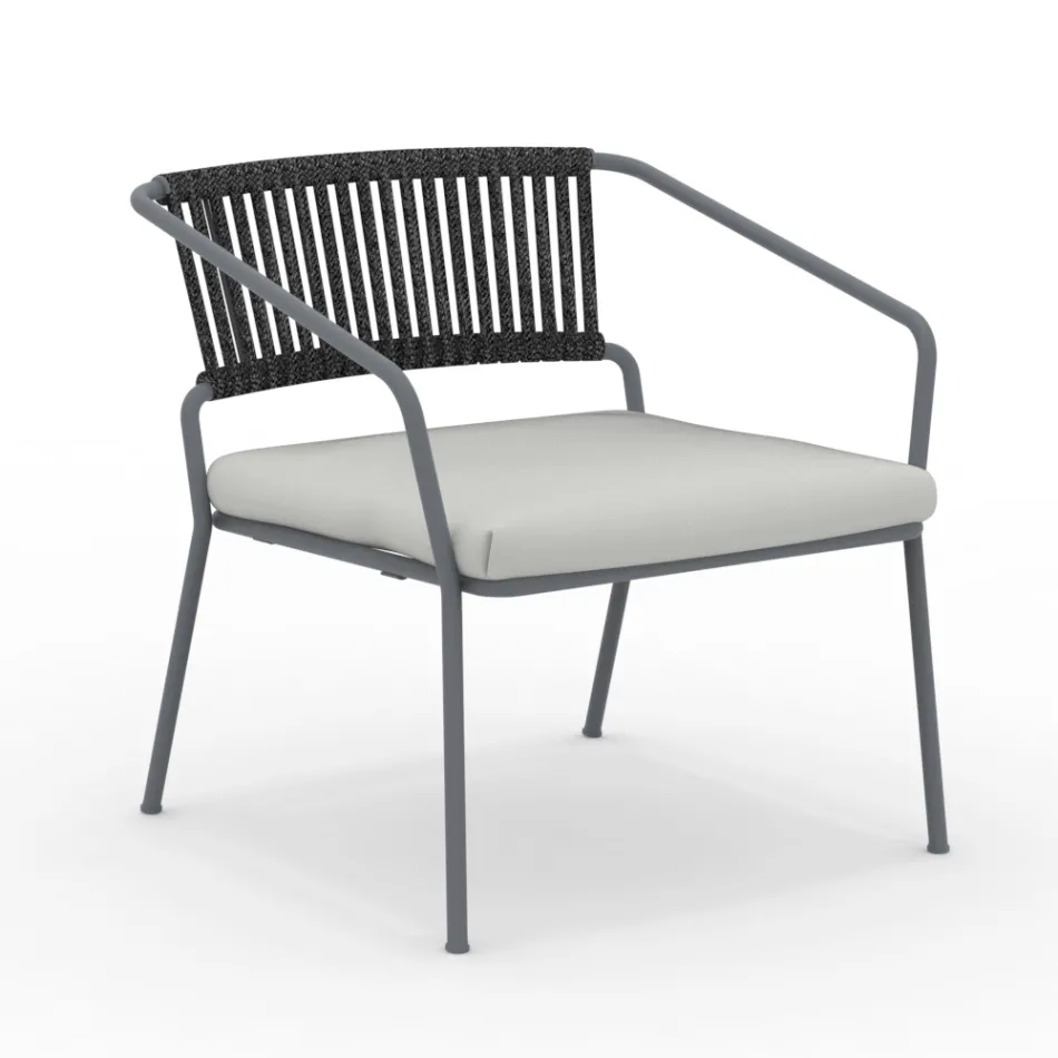 Poltrona Bassa per il Giardino con Cuscino Incluso Made in Italy - Prato Viadurini