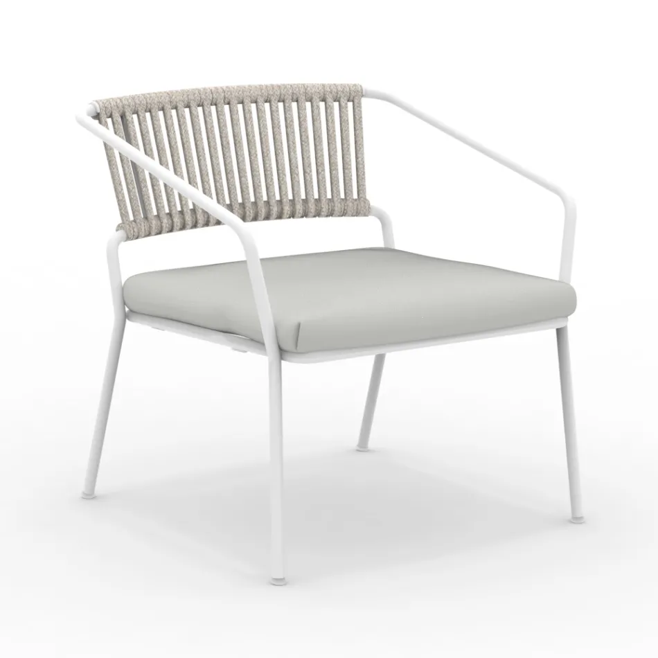 Poltrona Bassa per il Giardino con Cuscino Incluso Made in Italy - Prato Viadurini