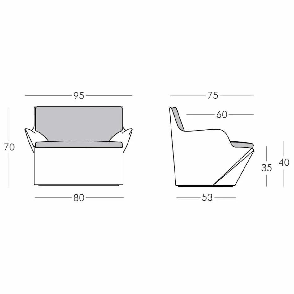 Poltrona con braccioli Slide Kami San design moderno fatta in Italia Viadurini