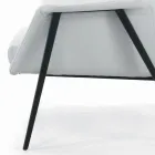 Poltrona con Struttura in Acciaio Nero e Seduta in Ecopelle Made in Italy - Modena Viadurini