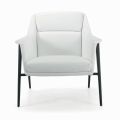 Poltrona con Struttura in Acciaio Nero e Seduta in Ecopelle Made in Italy - Modena