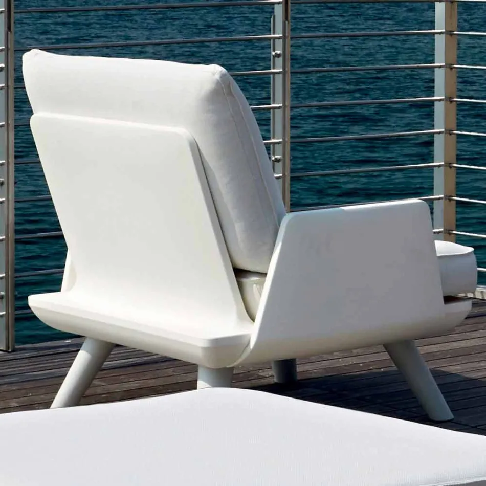 Poltrona da Esterno Imbottita di Design Bianco e Moderno - Samurai by Myyour Viadurini