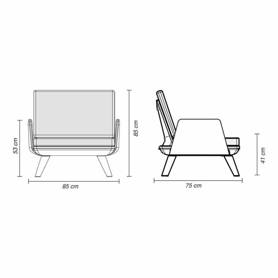 Poltrona da Esterno Imbottita di Design Bianco e Moderno - Samurai by Myyour Viadurini