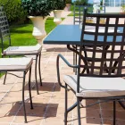 Poltrona da Esterno Impilabile in Metallo Made in Italy, 4 Pezzi - Pira Viadurini