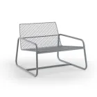 Poltrona da Esterno in Metallo con Cuscino di Lusso Made in Italy - Karol Viadurini