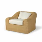 Poltrona da esterno in polietilene intrecciato a mano di design Cooper Viadurini