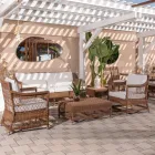 Poltrona da Esterno in Polyrattan Intrecciato a Mano - Gigi Viadurini