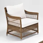 Poltrona da Esterno in Polyrattan Intrecciato a Mano - Gigi Viadurini