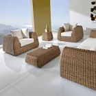 Poltrona da Esterno in Polyrattan Intrecciato - Charlie Viadurini