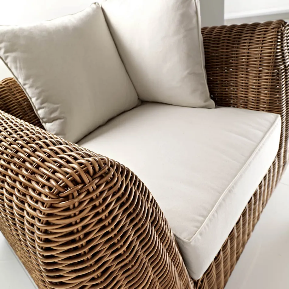 Poltrona da Esterno in Polyrattan Intrecciato - Charlie Viadurini