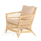 Poltrona da Esterno in Rattan Naturale Completa di Cuscini – Bellaria Viadurini