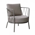 Poltrona da Esterno Moderna in Metallo Verniciato e Tessuto Made in Italy - Olma