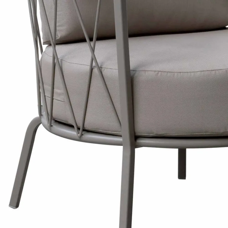 Poltrona da Esterno Moderna in Metallo Verniciato e Tessuto Made in Italy - Olma Viadurini