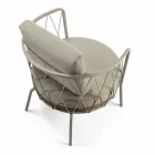 Poltrona da Esterno Moderna in Metallo Verniciato e Tessuto Made in Italy - Olma Viadurini