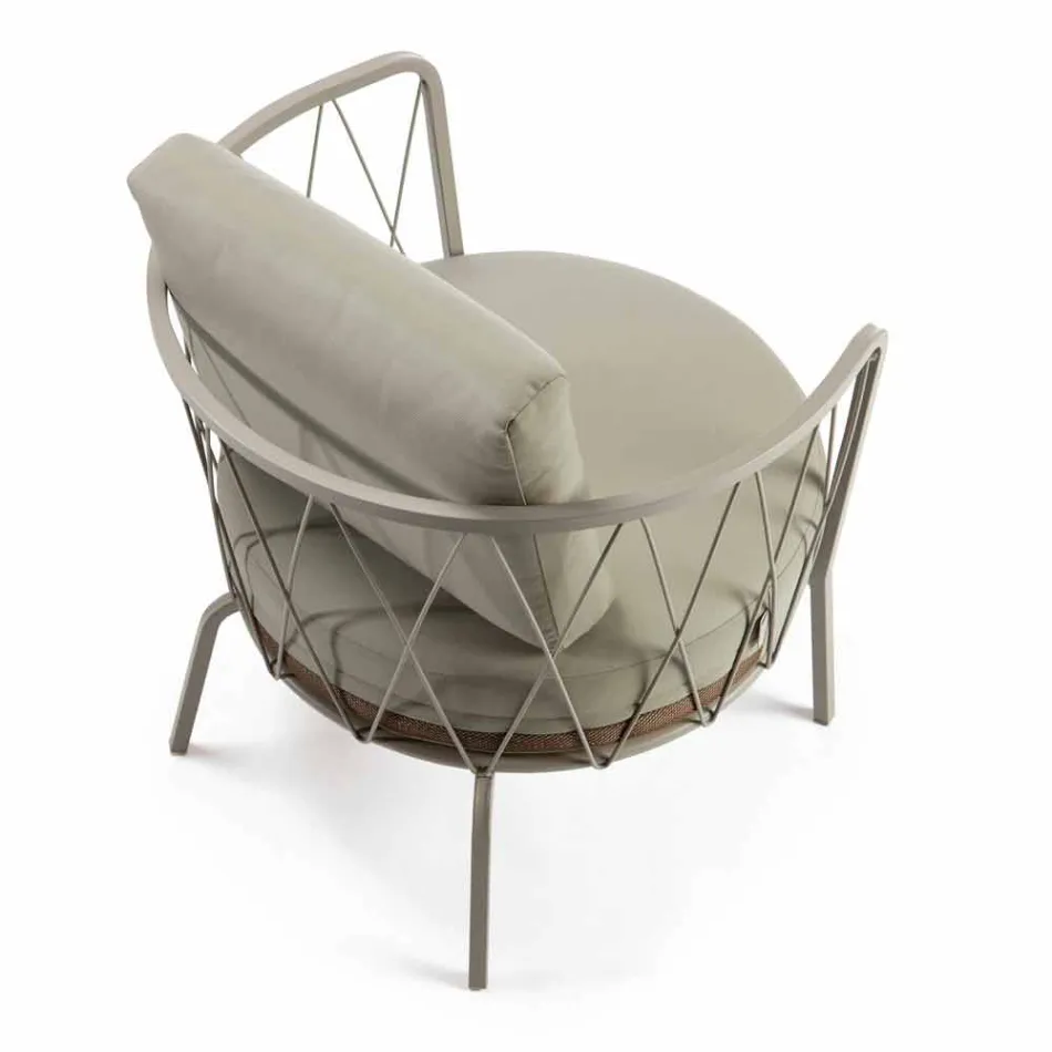 Poltrona da Esterno Moderna in Metallo Verniciato e Tessuto Made in Italy - Olma Viadurini