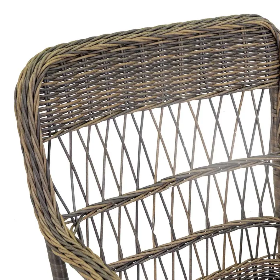Poltrona da Giardino con Struttura in Alluminio Ricoperta da Polyrattan - Puntina Viadurini