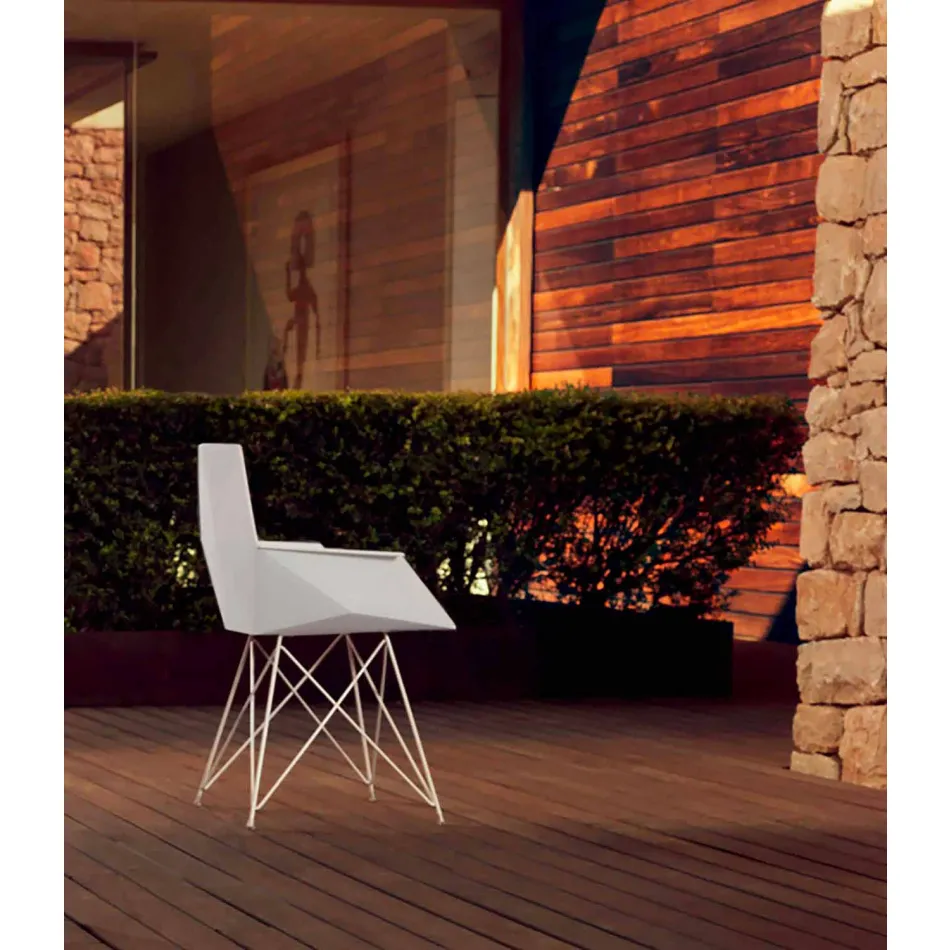 Poltrona da giardino di design Faz Vondom,polipropilene e acciaio inox Viadurini