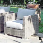 Poltrona da giardino di design intrecciata a mano Elsa Viadurini