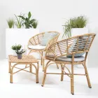 Poltrona da Giardino in Alluminio e Intreccio in Polyrattan e Cuscino - Ellide Viadurini