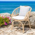 Poltrona da Giardino in Alluminio e Intreccio in Polyrattan e Cuscino - Ellide