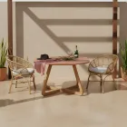 Poltrona da Giardino in Alluminio e Intreccio in Polyrattan e Cuscino - Ellide Viadurini
