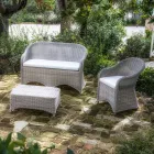 Poltrona da Giardino in Alluminio e Intreccio in Polyrattan - Melina Viadurini
