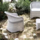 Poltrona da Giardino in Alluminio e Intreccio in Polyrattan - Melina Viadurini