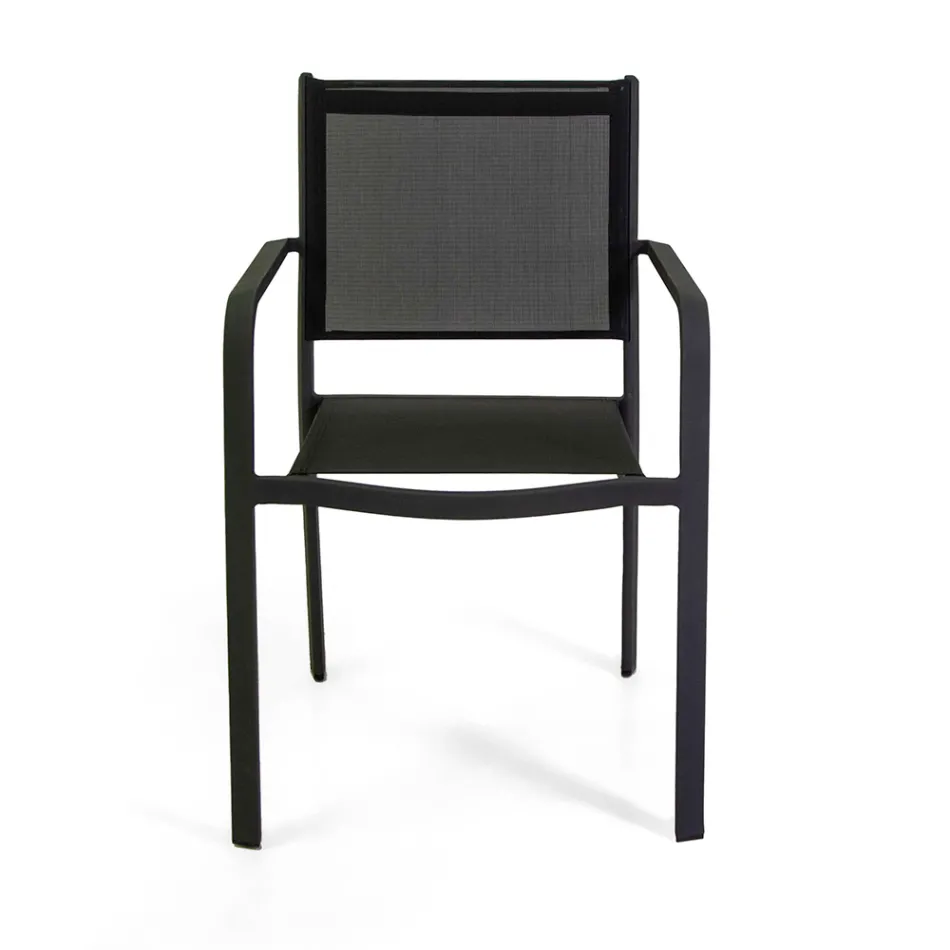 Poltrona da Giardino in Alluminio e Textilene di Diverse Finiture - Quaderno Viadurini