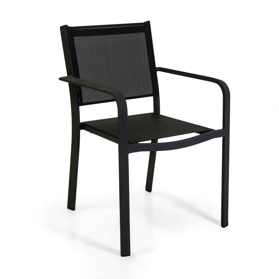 Poltrona da Giardino in Alluminio e Textilene di Diverse Finiture - Quaderno Viadurini