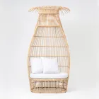 Poltrona da Giardino in Intreccio di Polyrattan con Cuscino Off-White - Anteia Viadurini
