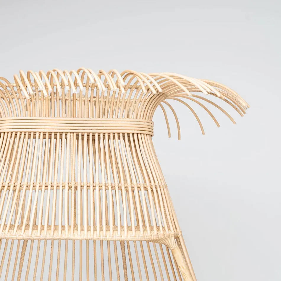 Poltrona da Giardino in Intreccio di Polyrattan con Cuscino Off-White - Anteia Viadurini