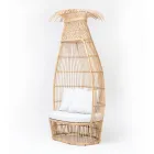Poltrona da Giardino in Intreccio di Polyrattan con Cuscino Off-White - Anteia Viadurini