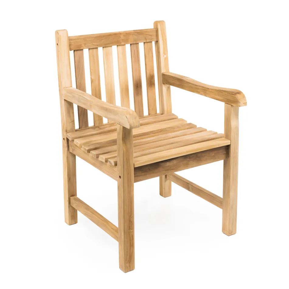 Poltrona da Giardino in Legno di Teak Naturale – Yggdrasil Viadurini