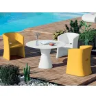Poltrona da Giardino in Polietilene con Braccioli Made in Italy - Perez Viadurini