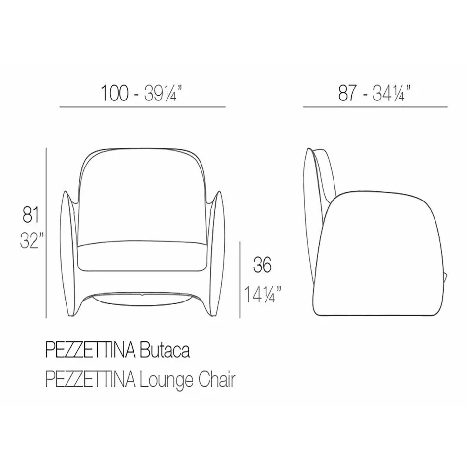 Poltrona da giardino in polietilene Pezzettina by Vondom, di design Viadurini