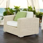 Poltrona da Giardino in Polyrattan Intrecciato a Mano - Yoko Viadurini
