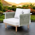Poltrona da Giardino in Teak, Intreccio in Corda e Cuscini - Bellatrix