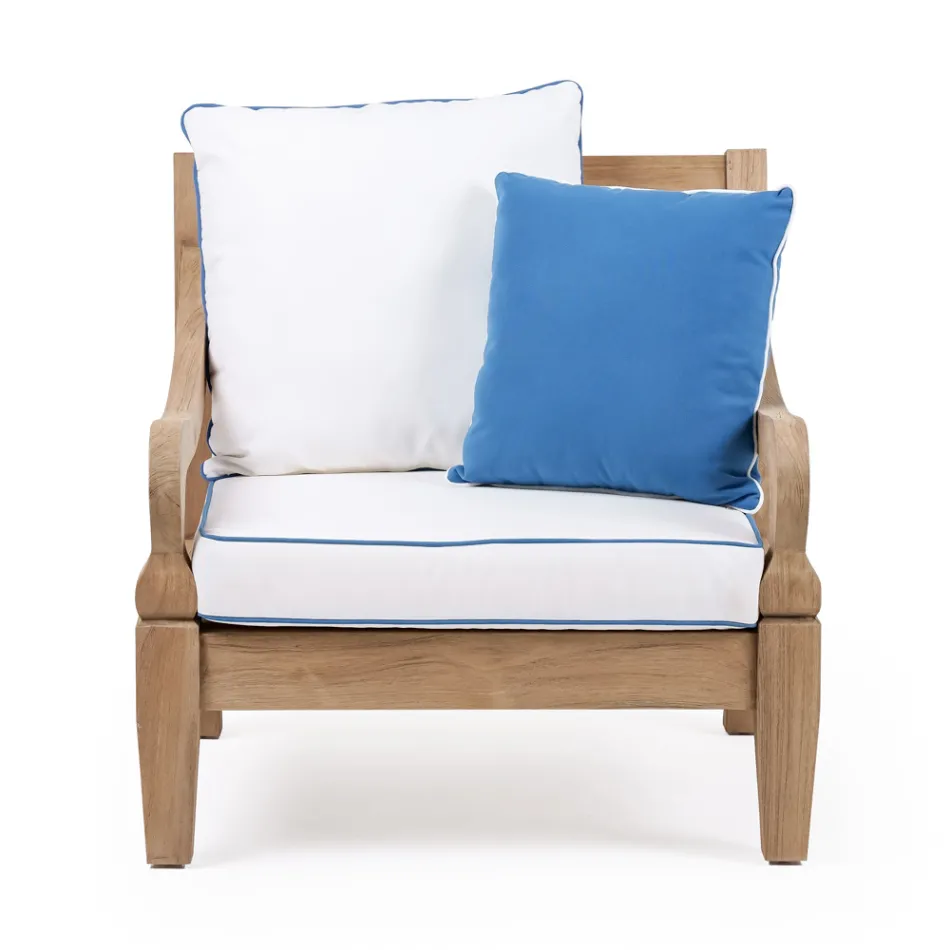 Poltrona da Giardino in Teak Naturale Spazzolato - Artes  Viadurini