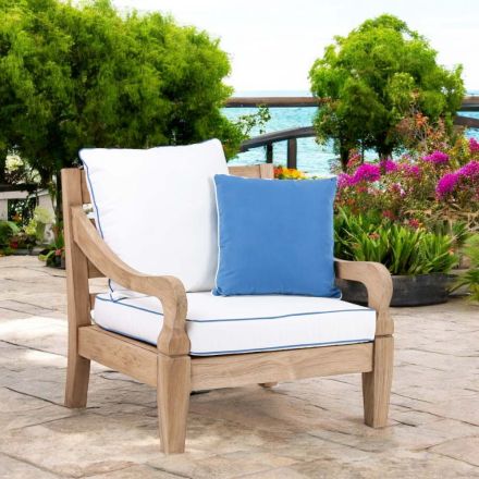 Poltrona da Giardino in Teak Naturale Spazzolato - Artes  Viadurini