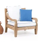 Poltrona da Giardino in Teak Naturale Spazzolato - Artes  Viadurini