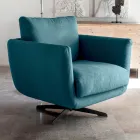 Poltrona da Salotto con Base a Scelta Girevole o Fissa Made in Italy - Ironico Viadurini