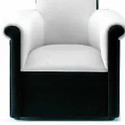 Poltrona da Salotto Rivestita in Velluto Bianco e Nero Made in Italy - Gedda Viadurini