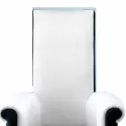 Poltrona da Salotto Rivestita in Velluto Bianco e Nero Made in Italy - Gedda Viadurini