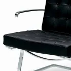 Poltrona da Ufficio in Pelle con Struttura in Acciaio Made in Italy - Speranza Viadurini