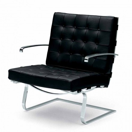 Poltrona da Ufficio in Pelle con Struttura in Acciaio Made in Italy - Speranza Viadurini