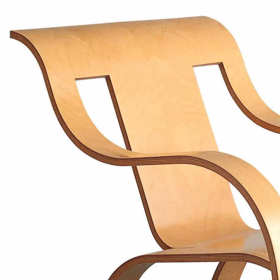 Poltrona Design in Multistrato Nero o Finitura Betulla Made in Italy - Galatea Viadurini
