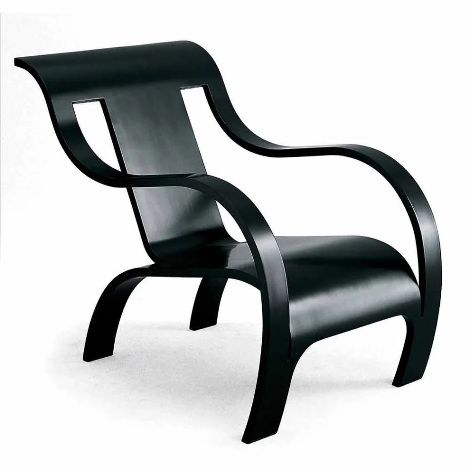 Poltrona Design in Multistrato Nero o Finitura Betulla Made in Italy - Galatea Viadurini