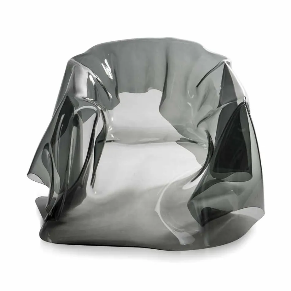 Poltrona design moderno in plexiglass fumé Paris,made in Italy Viadurini