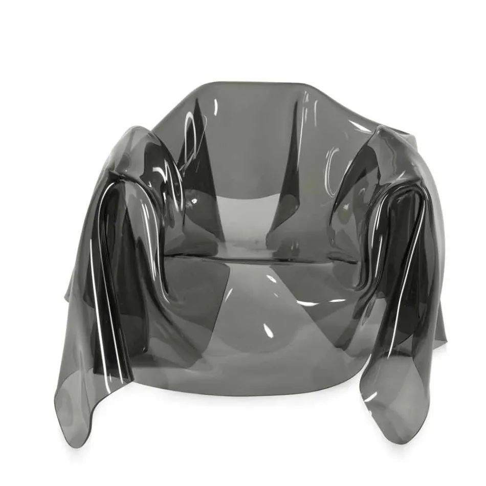 Poltrona design moderno in plexiglass fumé Paris,made in Italy Viadurini